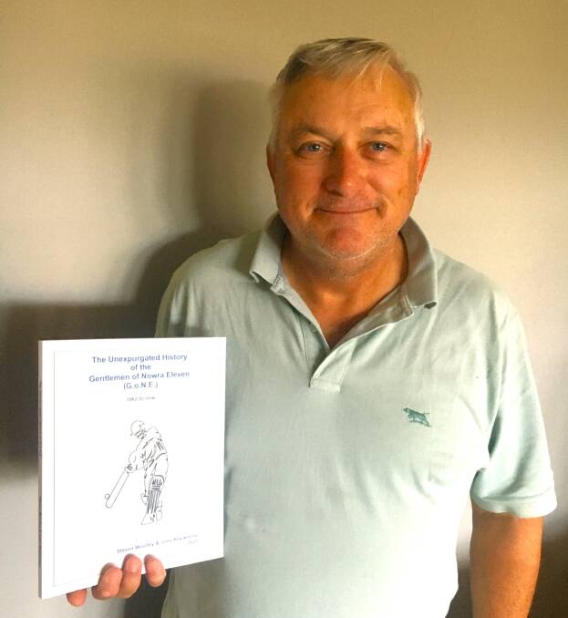 Steven Woolley with the new book on the history of the Gentlemen of Nowra Eleven, which is being launched on Sunday, December 10. Picture supplied.