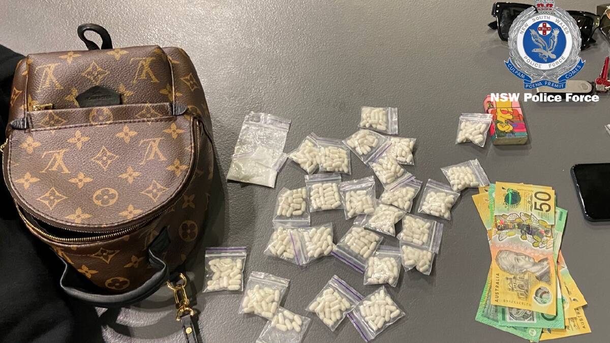 Pills and cash were allegedly seized from festival-goers in Sydney on September 30. Picture by NSW Police Force 