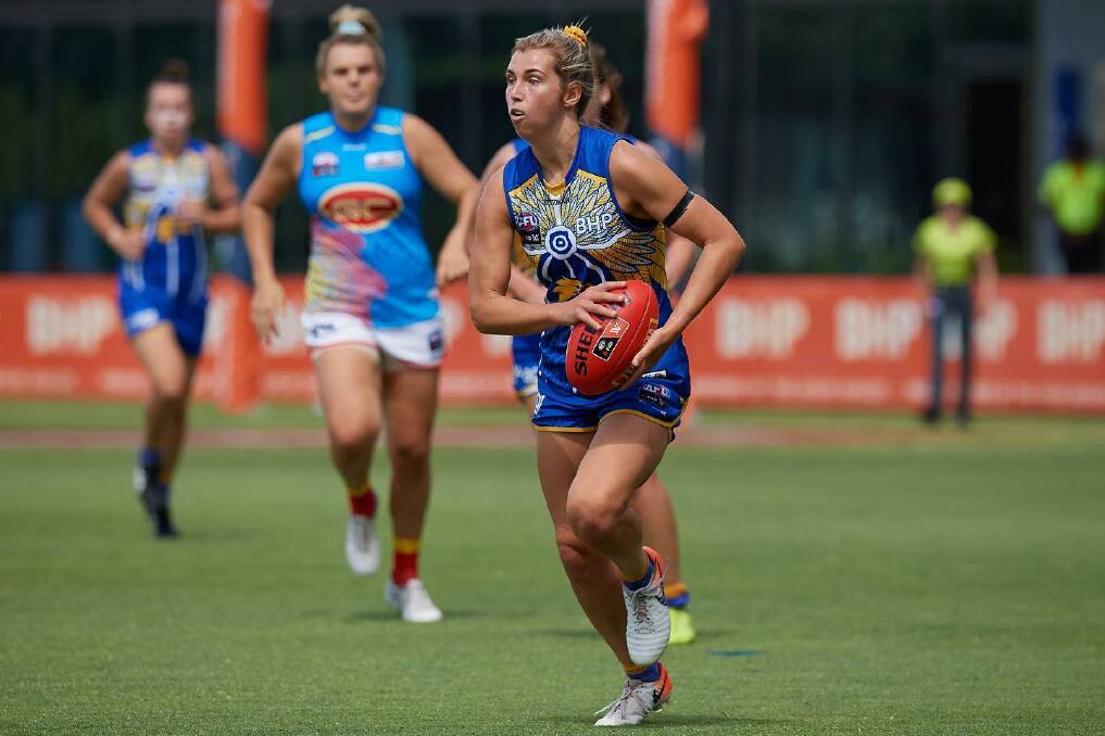 Nowra's Maddy Collier made seven appearances for West Coast during the 2021 AFLW season. Photo: Eagles Media