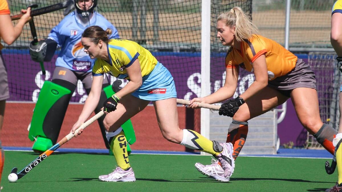 Mollymook's Kalindi Commerford controls the ball for Canberra during the first Hockey One League season. Photo: Chill Media