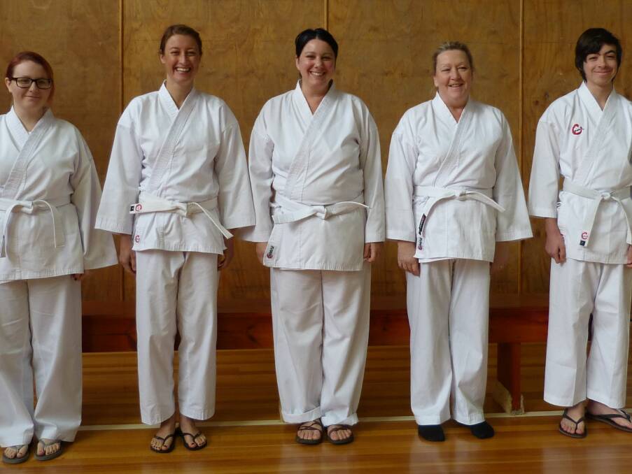 Learning curve: Senior white belts at Sakura Bana Budo training.