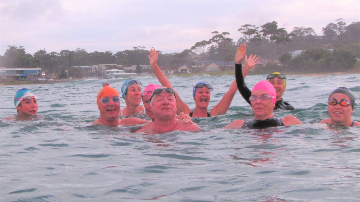 Mollymook Ocean Swim group members during a past event. Photo: SUPPLIED