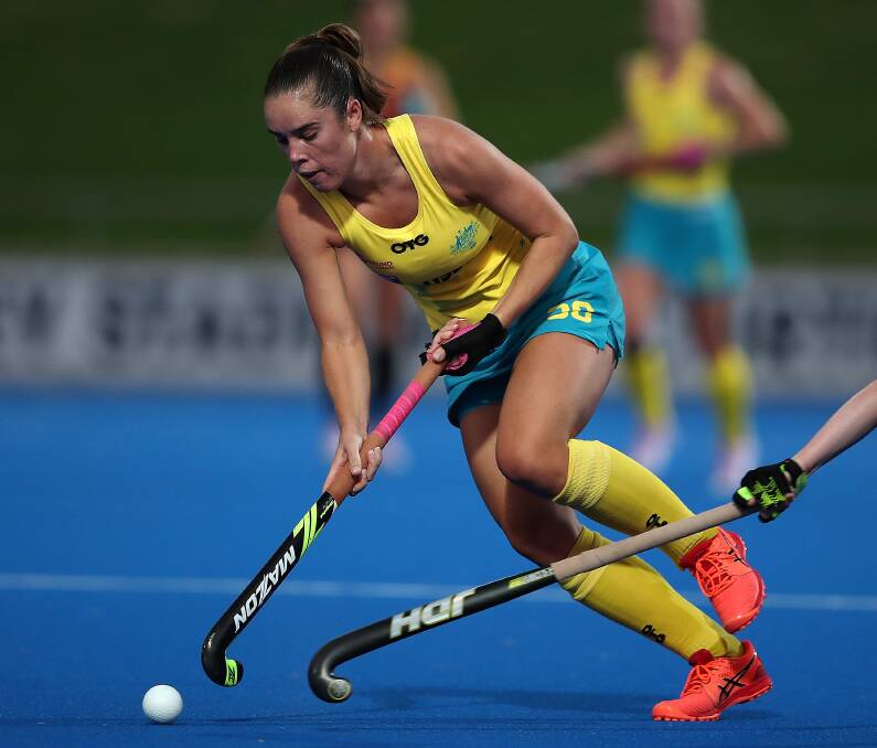 Gerringong's Grace Stewart and her Hockeyroos open their Olympic campaign against Spain on Sunday. Photo: Hockey Australia