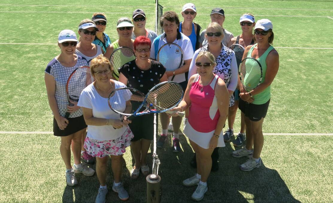 Finals day: All finalists gather at the Ulladulla courts before the Monday Ladies Competition grand finals on Monday, December 3.