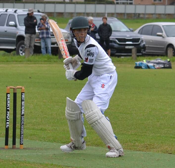 WINNING KNOCK: Berry-Shoalhaven Heads' Tom Fletcher scored 51 in his side's stage 3A victory over Batemans Bay. Photo: DAMIAN McGILL