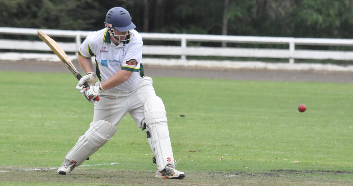 Shoalhaven Ex-Servicemens' Shane Halliday is 43 not out in his side's match against Bay and Basin. Photo: Damian McGill