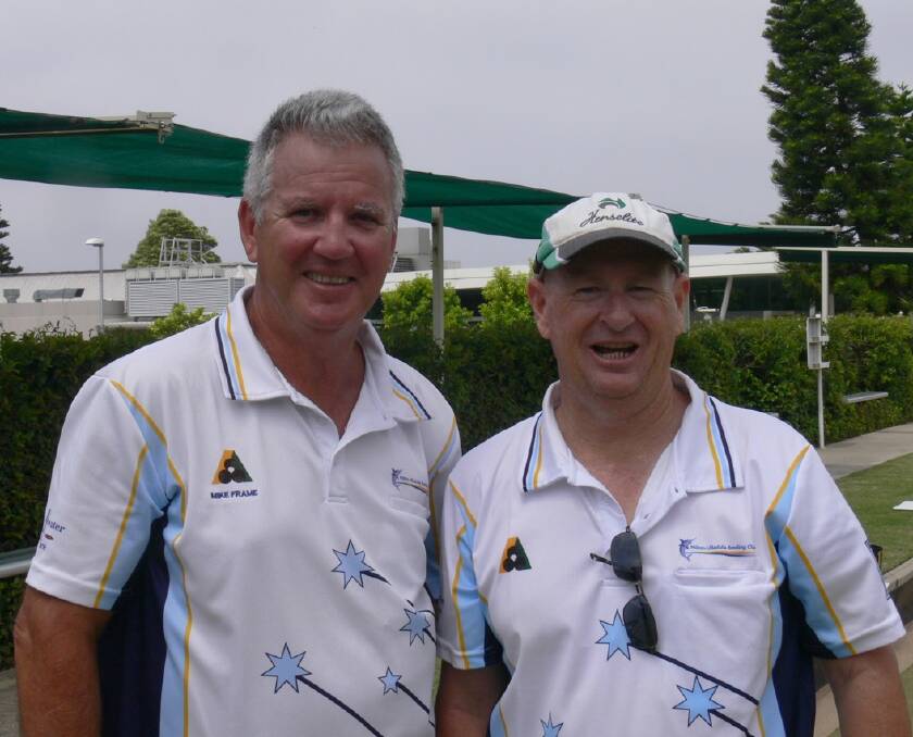 Milton Ulladulla: Finalists of the Alf Green H’cap Singles Mike Frame (left) and winner David Munt.