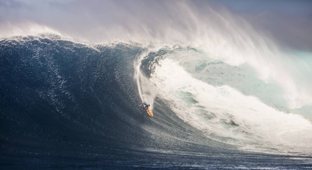 Ulladulla's Russell Bierke surfs at the Jaws Big Wave Championships. Photo: WSL/MIERS