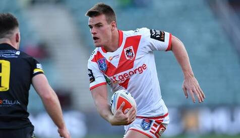 Jackson Ford makes a run for the Dragons Canterbury Cup Side. Photo: NRL PHOTOS