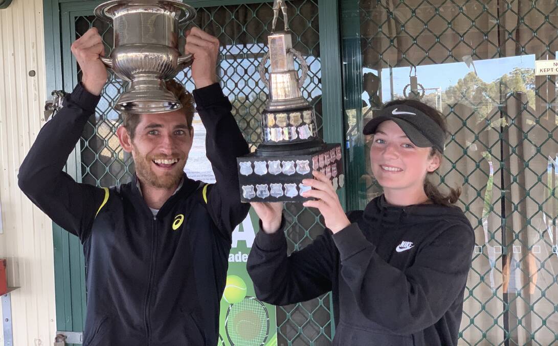 2019 winners: Hayden Meyers and Natasha Phillips-Edgar celebration their Club Championship wins over the weekend.