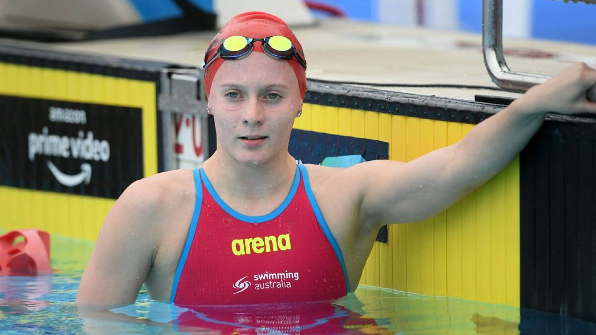 Jasmine Greenwood after competing at the Gold Coast's 2021 Australian Age Championships. Photo: Swimming Australia