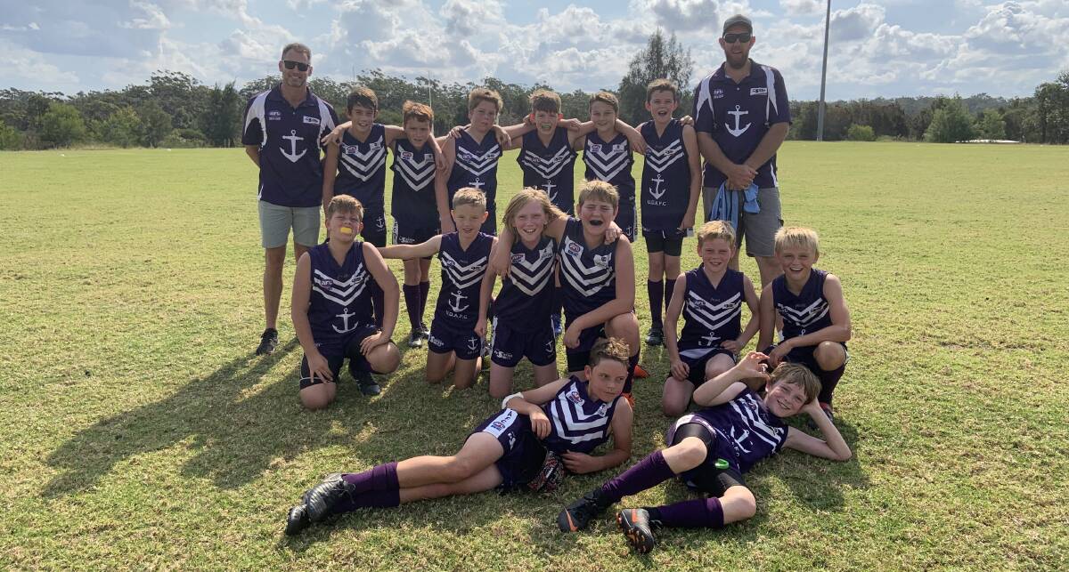 Three out of four ain't bad: Dockers under 13s were unlucky to go down to Bay and Basin Bombers after winning the last three quarters of the game.