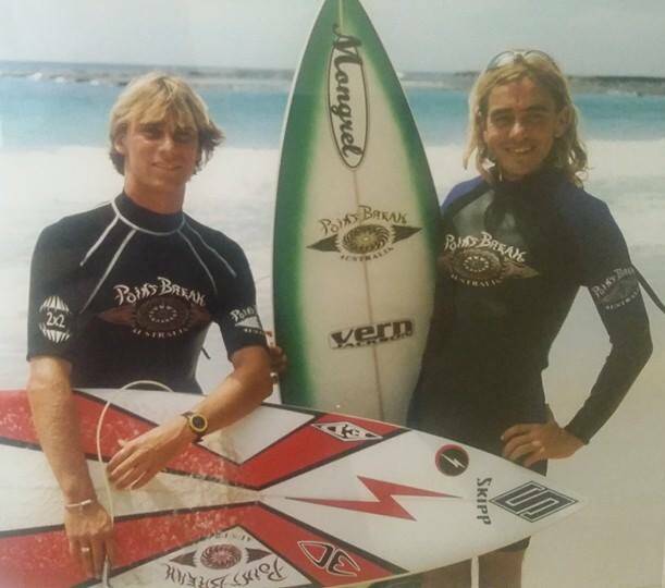 Kurt Nyholm and Jason Evans before competing at an event in Newcastle close to 20 years ago. Photo: Supplied