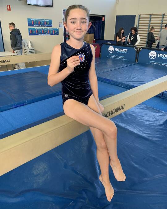 Hailey D'Ombrain after her recent gymnastics competition.