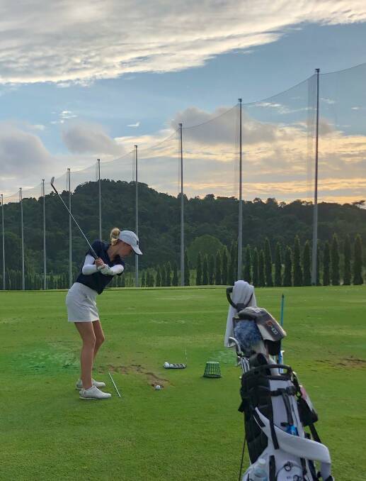Kelsey Bennett plays a shot at the 30th Singapore Ladies Amateur Open Championship.
