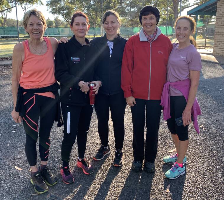 Happy Mother's Day: Mums of the Ulladulla RATS stop for a photograph after the run on Mother's Day at Conjola.