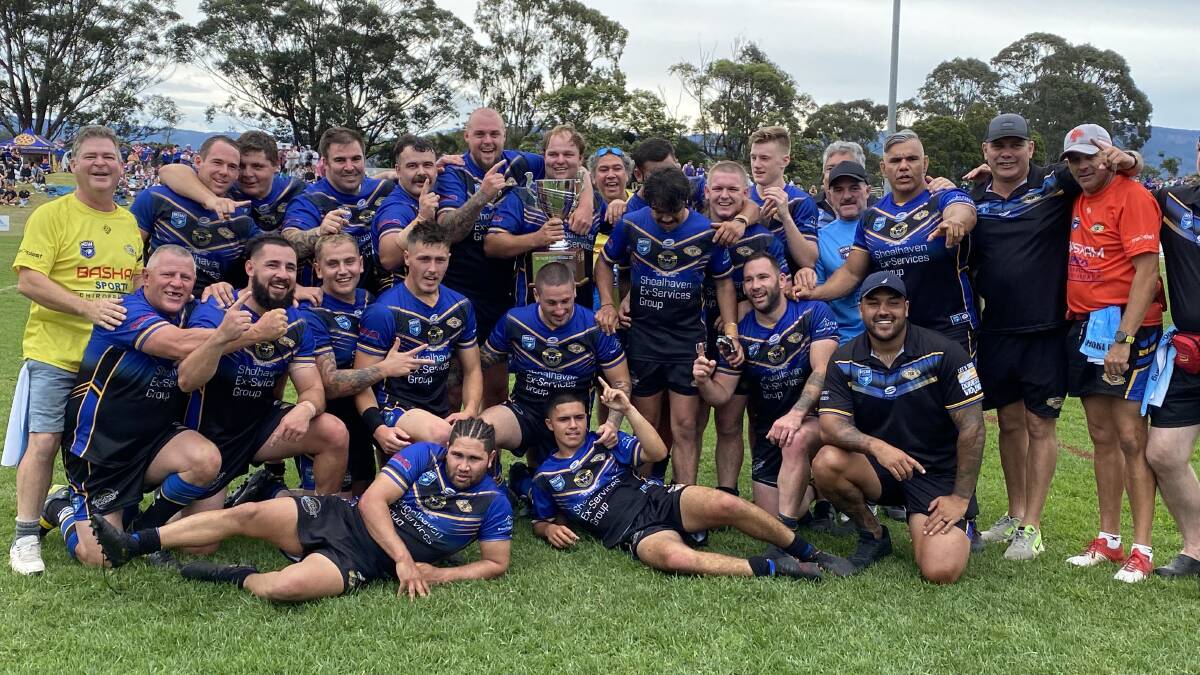 The Nowra-Bomaderry Jets at the 2020 Group Seven Rugby League reserve grade premiers. Photo: David Hall