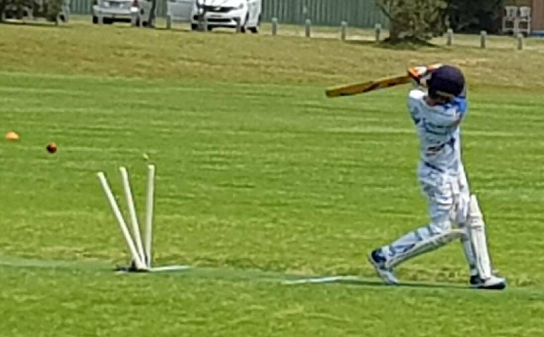 That's out!: Harrison Fairs was dismissed for a well-made 47 runs off 40 balls as United under 12s fell short in their match against Bay and Basin.