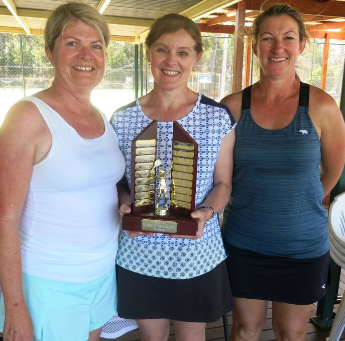 Winners of the Second Division final Deb McDonald, Jo Fox and Kyla Hargreaves.