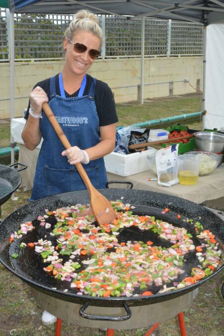 Kelly Eastwood cooking up a storm at the Craft Beer Festival at Club Sapphire Merimbula in March. Image: Ben Smyth. 