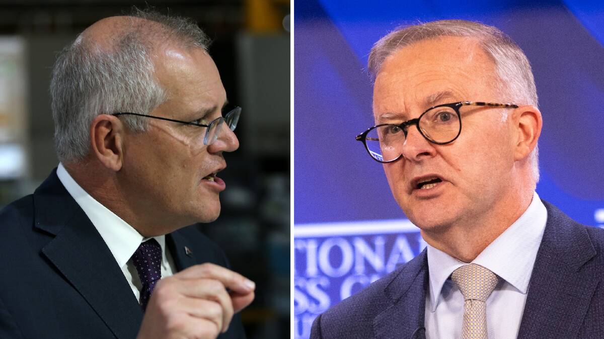 Prime Minister Scott Morrison and Opposition leader Anthony Albanese. Pictures: Peter Lorimer, Keegan Carroll