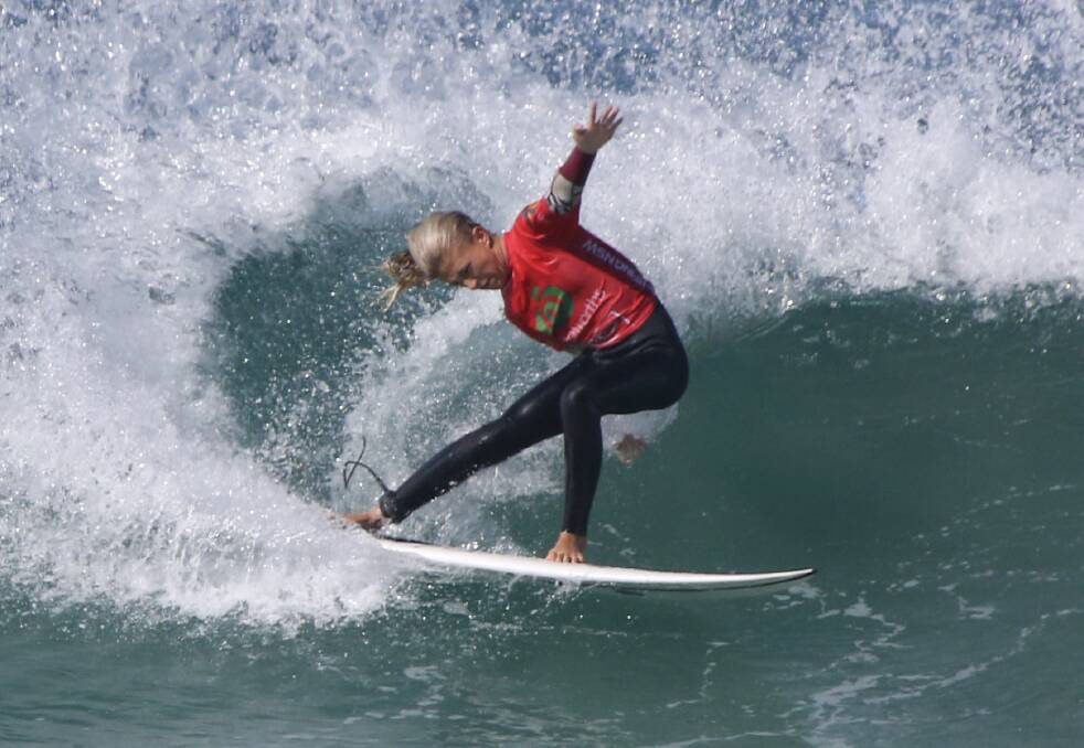 Culburra Beach's Keira Buckpitt in action at the NSW Junior State Titles. Photo: Josh Brown/Surfing NSW
