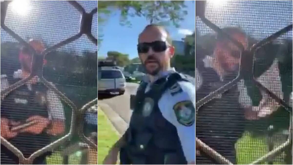 Lake Illawarra Police District's leading senior constable Alex Reilly remained calm while talking to a man and woman who refused to provide details or respond to COVID-compliance questions.