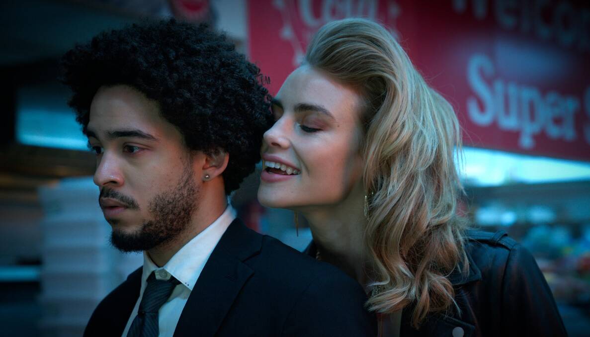 Jorge Lengeborg Jr and Lucy Fry in Night Teeth. Picture: Netflix