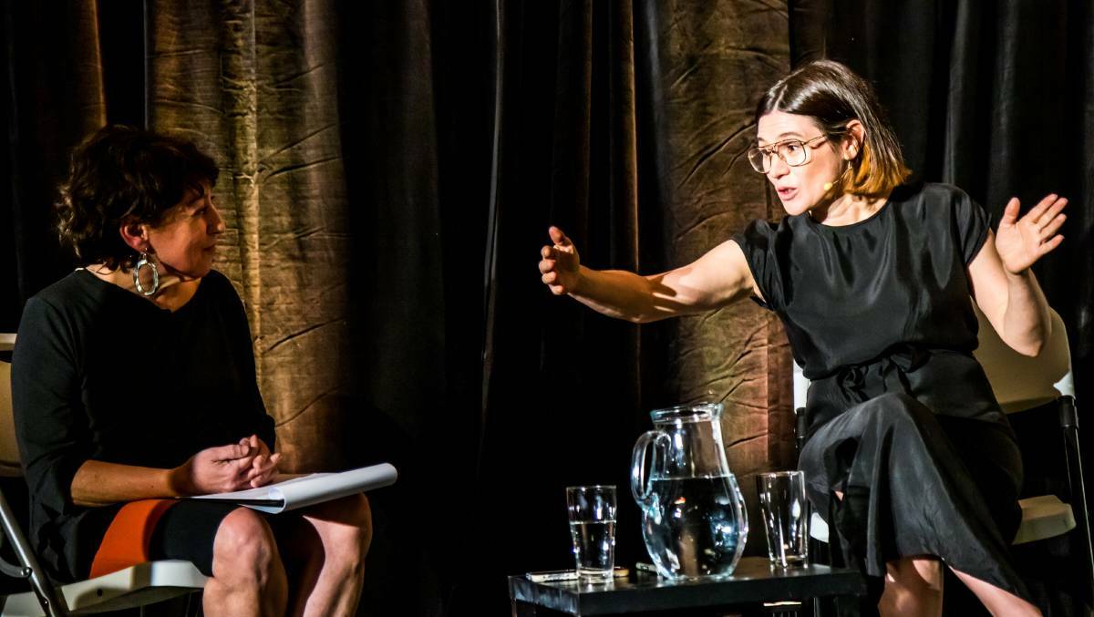 The Milking Stool: Creator Mary Moran (left) with Australian actress Yael Stone at a previous discussion.