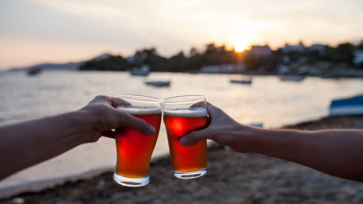 Cheers: the sun sets on another hectic day in what passes as the year 2020.