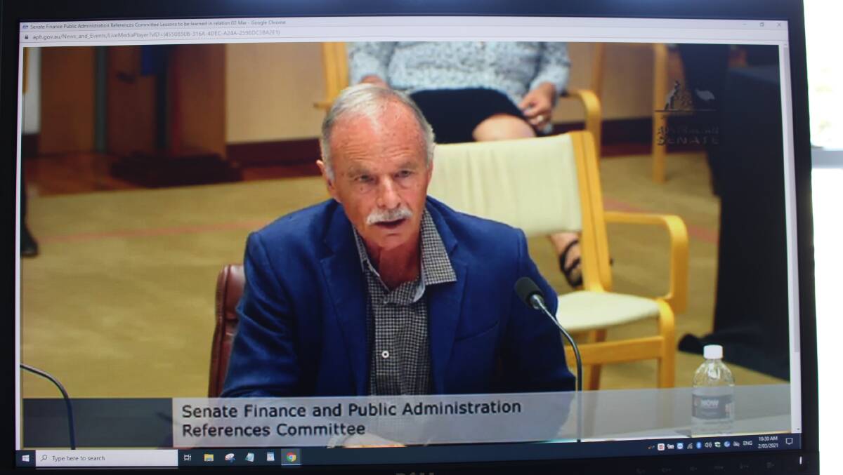 Chair of the Social Justice Advocates of the Sapphire Coast Mick Brosnan addressing the Senate Committee.