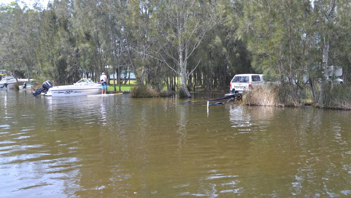 Aney Street boat ramp inundated in early January. 