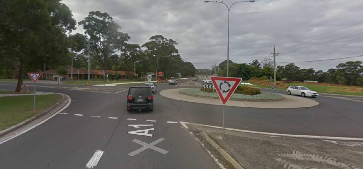 Intersection of the Princes Highway and Wallaroy Drive at Burrill Lake. Picture: Google Maps