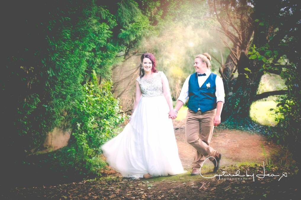 Jervis Bay residents, Hayley and Sally in Bowral on their wedding day in April. Picture: Julie Urquhart Photography