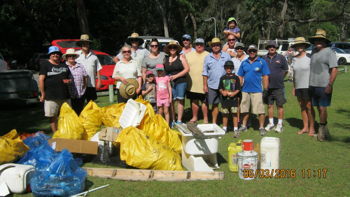The haul of Lake Conjola Fishing Club during Clean Up Australia Day 2016. Image: supplied.