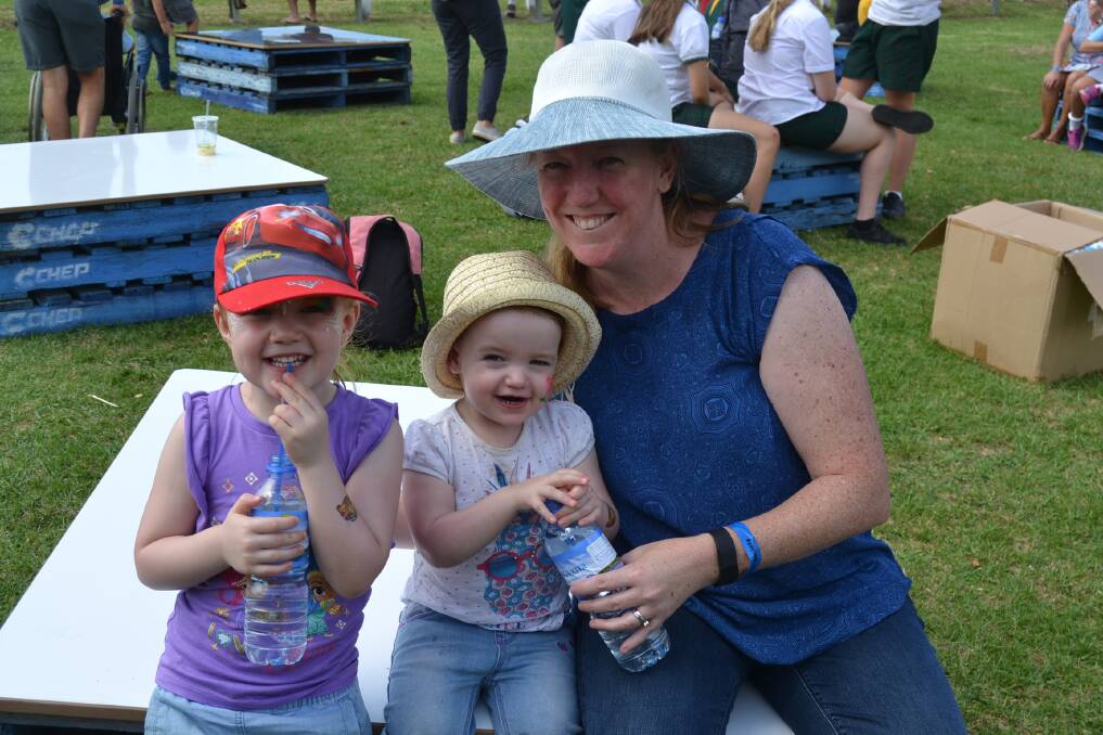 GOOD DAY OUT: Paige, Annika and Kate Fanning enjoy a break at the 2018 Milton Show. 