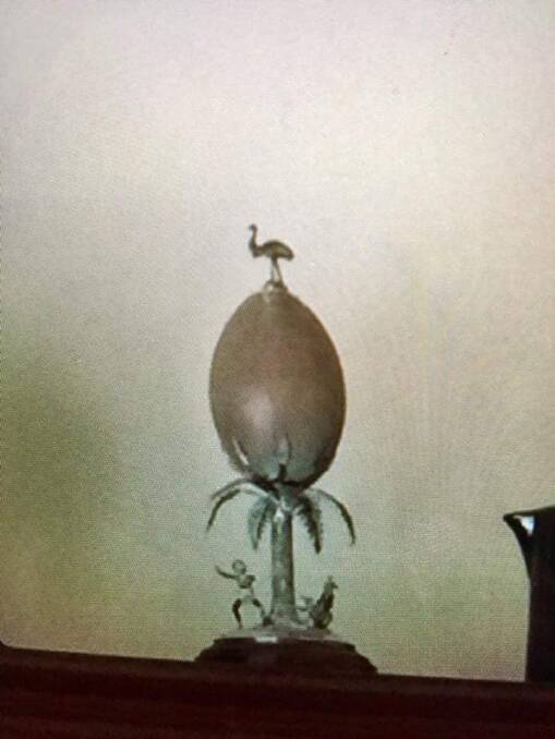 One of the items stolen. Not only is this Australian emu egg set in silver valuable, it hold sentimental value to its owner. 
