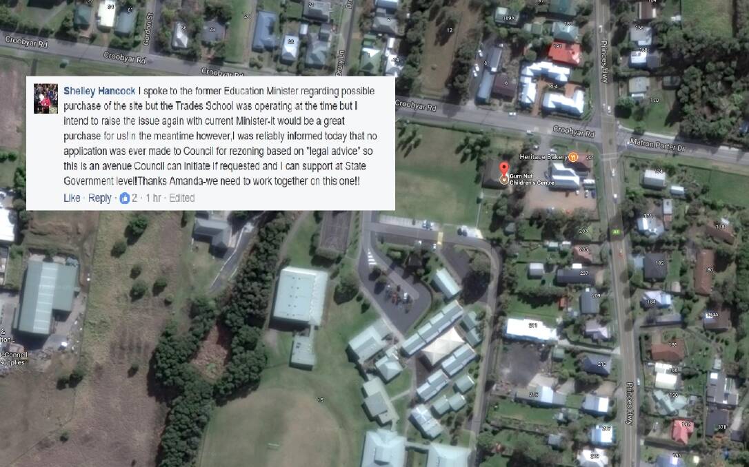 South Coast MP Shelley Hancock has taken to social media to comment on the sale of the former SAS land in Milton, saying "it would be a great purchase for us [the NSW Government]". 