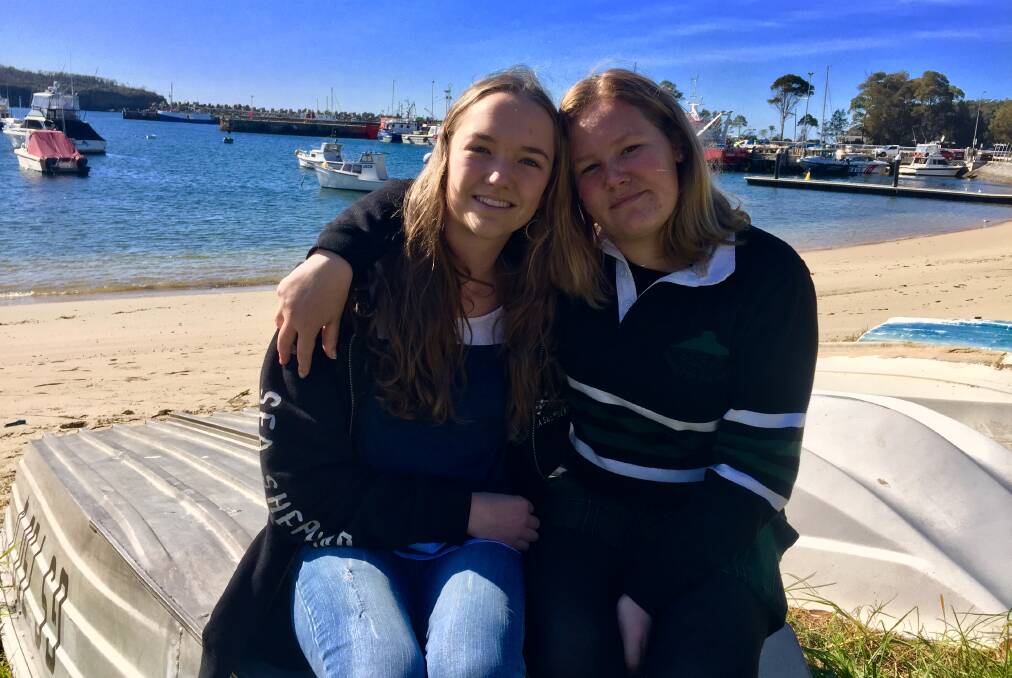 Ulladulla High School year 11 students Antonia Bewley and Takesa Frank are hoping to see small bins installed at fishing hot spots to collect unwanted fishing line and tackle. 