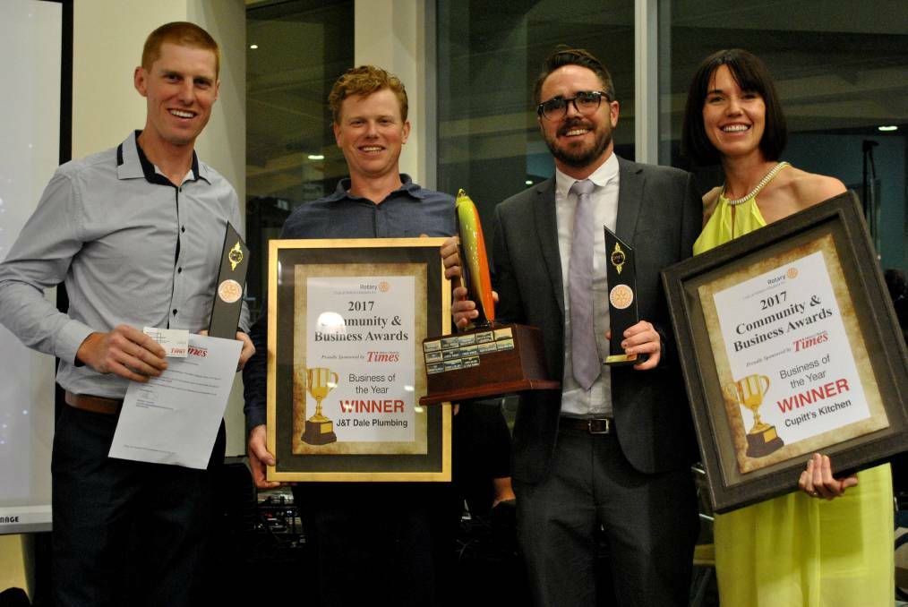 J & T Dale Plumbing and Cupitt’s Kitchen shared in the success of Business of the Year in 2017 at the community business awards.  