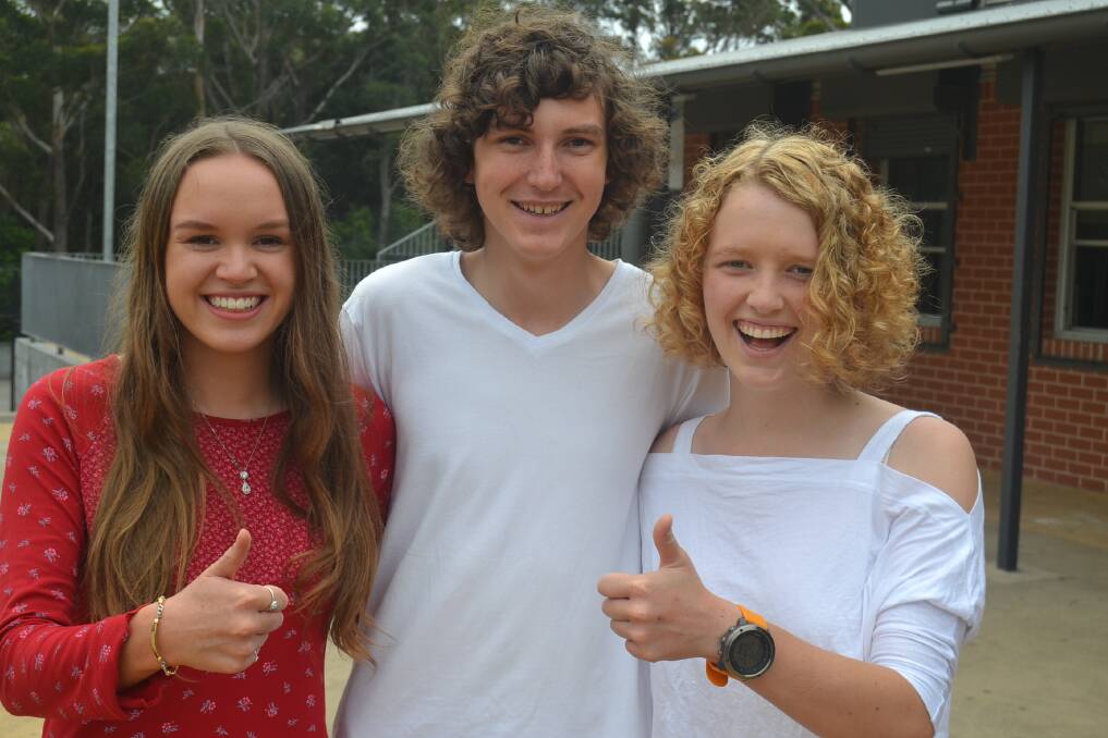 TOP RESULTS: Ruby Evans, Kyle Hasler and Ava del Tufo were high achievers from Ulladulla High School. 