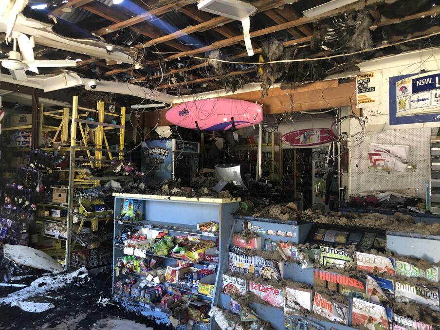 Inside the store after the fire. 