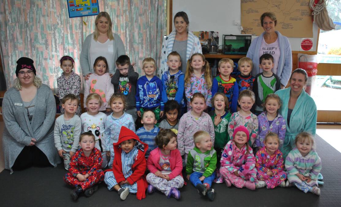 Preschoolers get in pajamas for asthma foundation