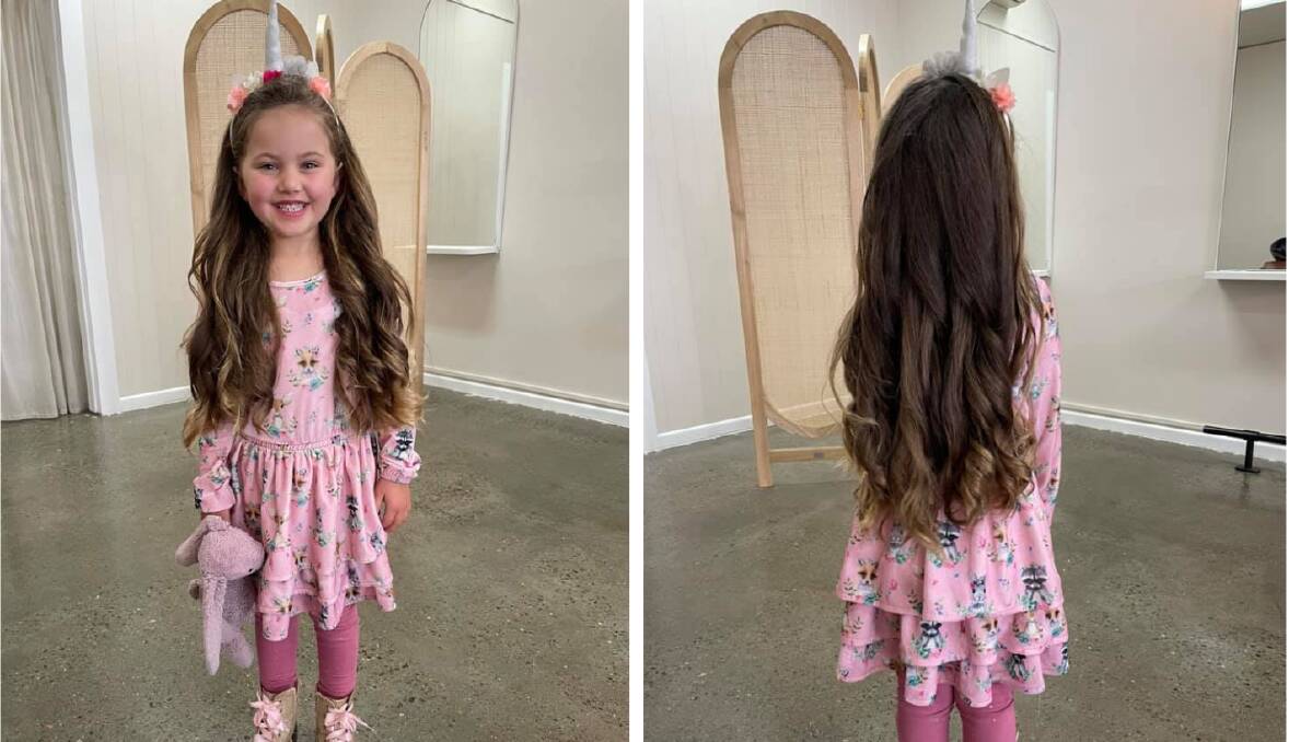 LONG LOCKS: Six-year-old Pippa Southam's beautiful long hair before her haircut.