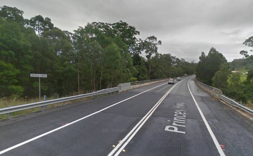 Traffic Changes: There will be changed traffic conditions on the Princes Highway at Conjola Creek for maintenance work to be carried out north of Martins Ridge Road. Image: Google Maps
