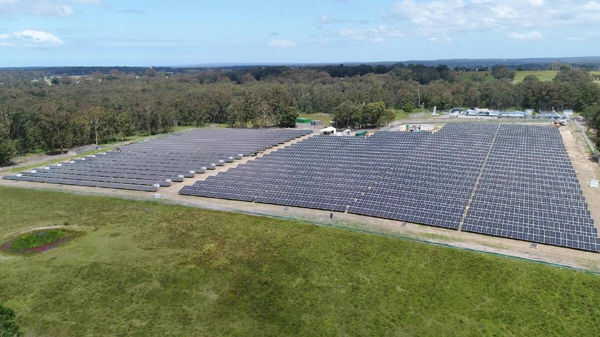 MAJOR PROJECT: The $5 million Shoalhaven Community Solar Farm at Nowra Hill is due to come on line mid-December. The farm has 8000 solar panels over the 10-hectare complex and will now also be used to power the University of Wollongongs Nowra and Bega campuses. Image: Supplied