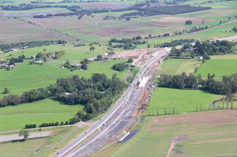 POWERING ON: Work on the Princes Highway upgrdae between Berry and Bomaderry. Photo: Transport for NSW