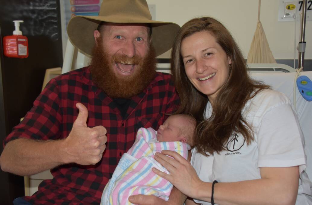 YOU BEAUTY: Sussex Inlet couple Ruby and Wombat Price with their new daughter Charlie Luna.