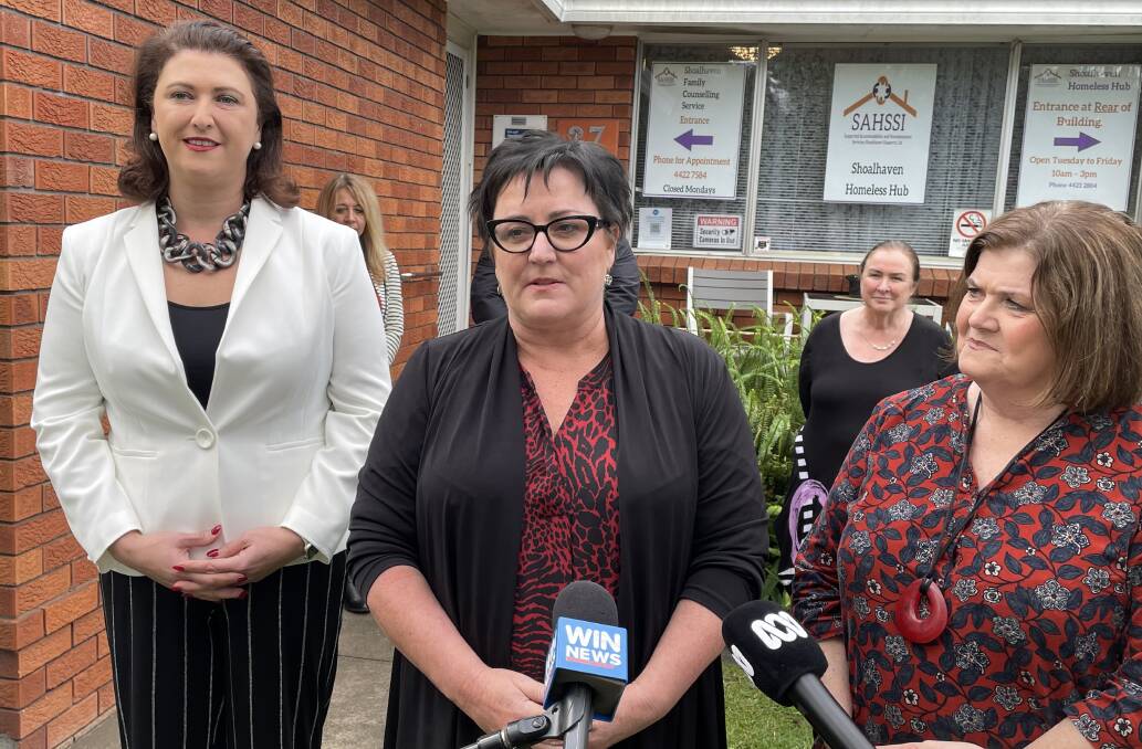 EXCITING: SAHSSI Business Development Manager Gillian Vickers (centre), with Minister for Families and Communities Natasha Maclaren-Jones and South Coast MP Shelley Hancock.
