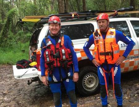 RESCUE TEAM: The Ulladulla SES Flood Rescue Team Bill Frazer and Gary Smith. Image: Ulladulla SES
